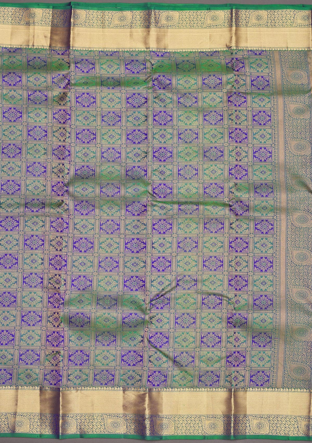 Green Zariwork Pure Silk Saree-Koskii