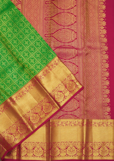 Green Zariwork Pure Silk Saree-Koskii