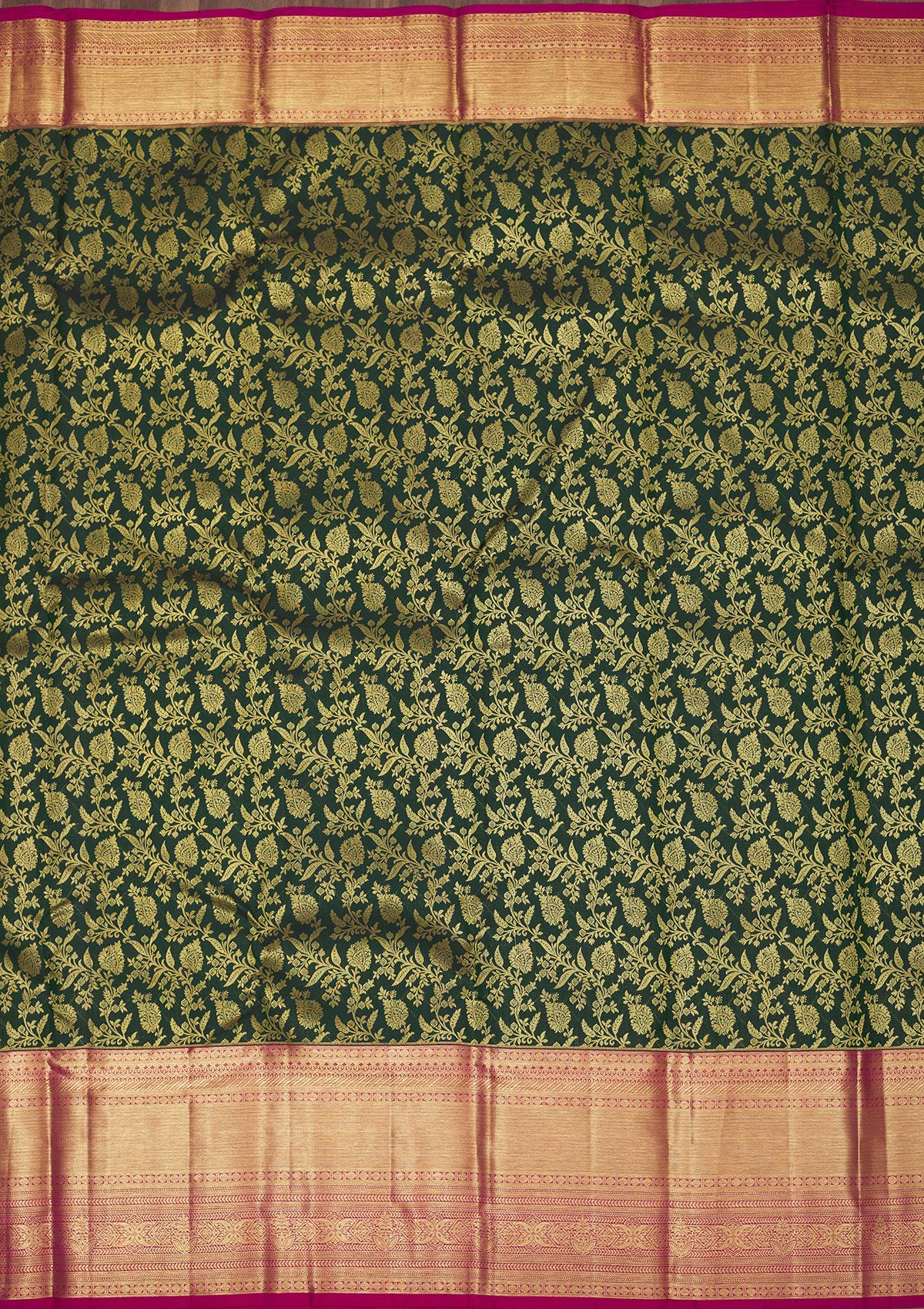 Green Zariwork Pure Silk Saree-Koskii