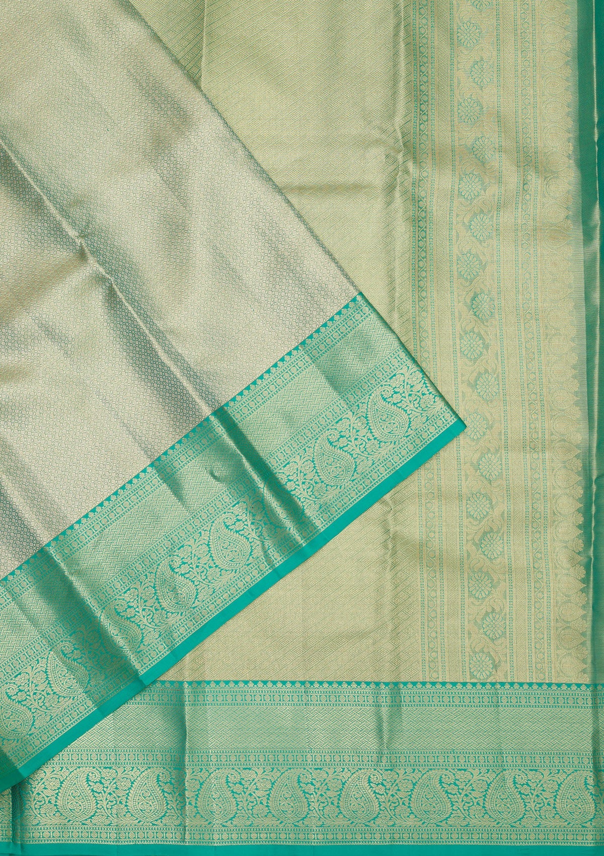 Green Zariwork Pure Silk Saree-Koskii