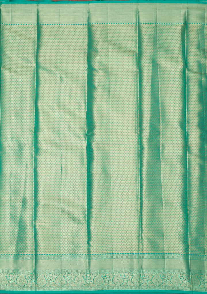 Green Zariwork Pure Silk Saree-Koskii