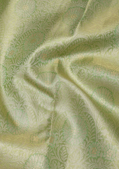 Green Zariwork Pure Silk Saree-Koskii