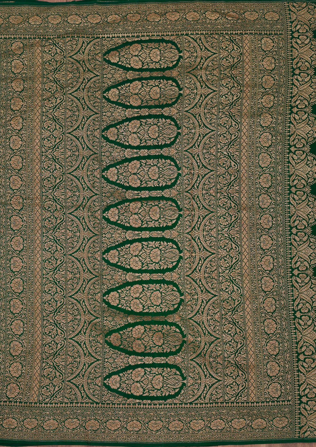 Green Zariwork Pure Silk Saree-Koskii