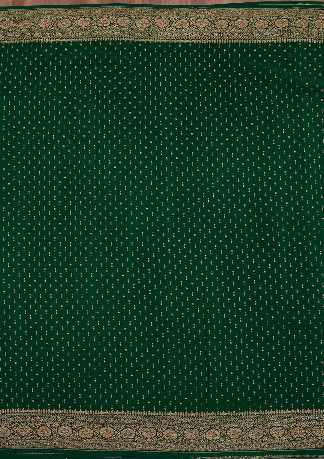 Green Zariwork Pure Silk Saree-Koskii