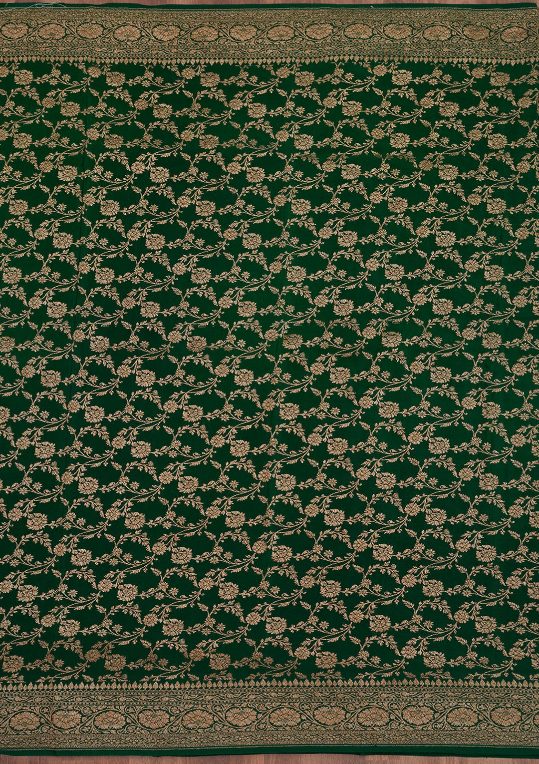 Green Zariwork Pure Silk Saree-Koskii