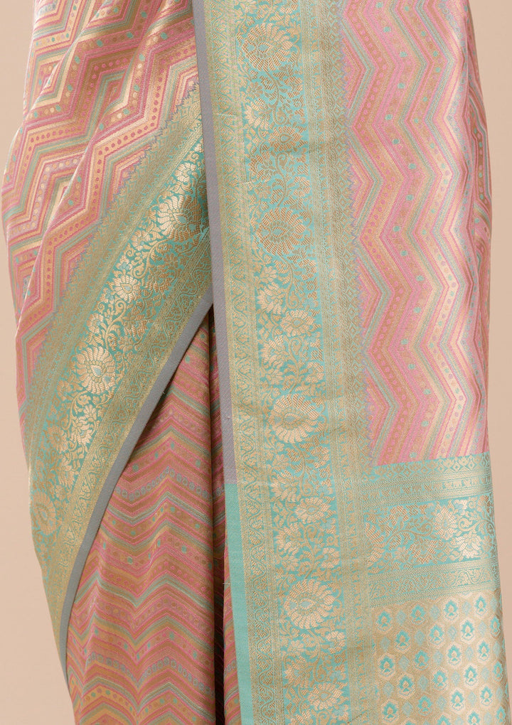 Green Zariwork Silk Saree-Koskii