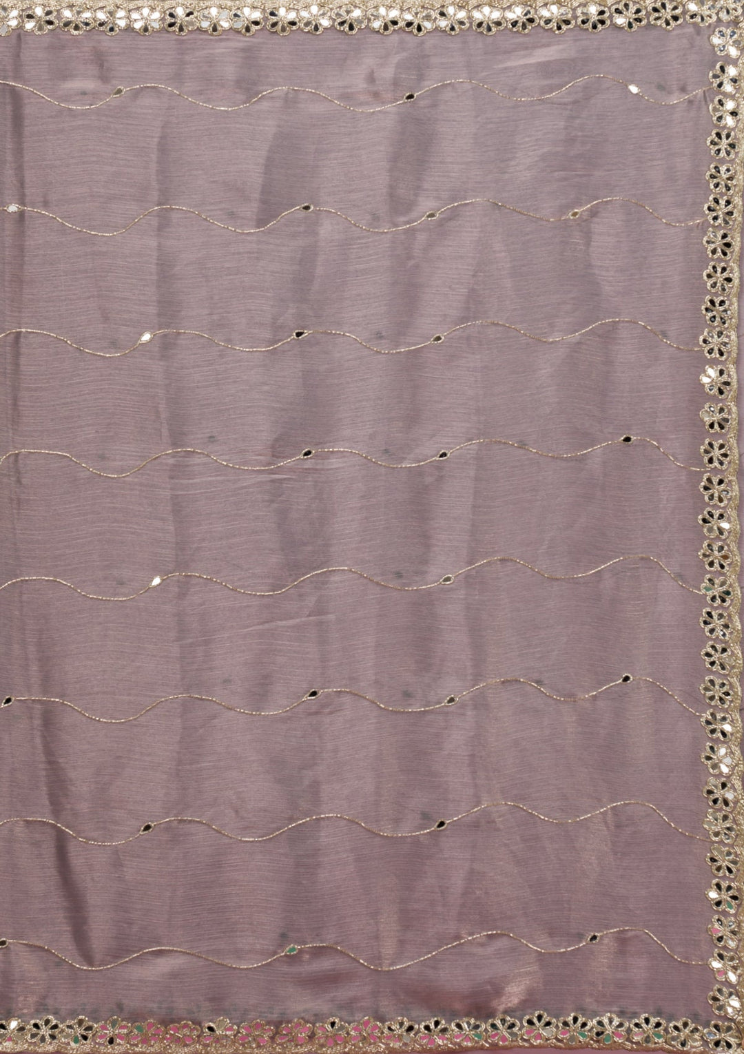 Grey Mirrorwork Georgette Saree-Koskii