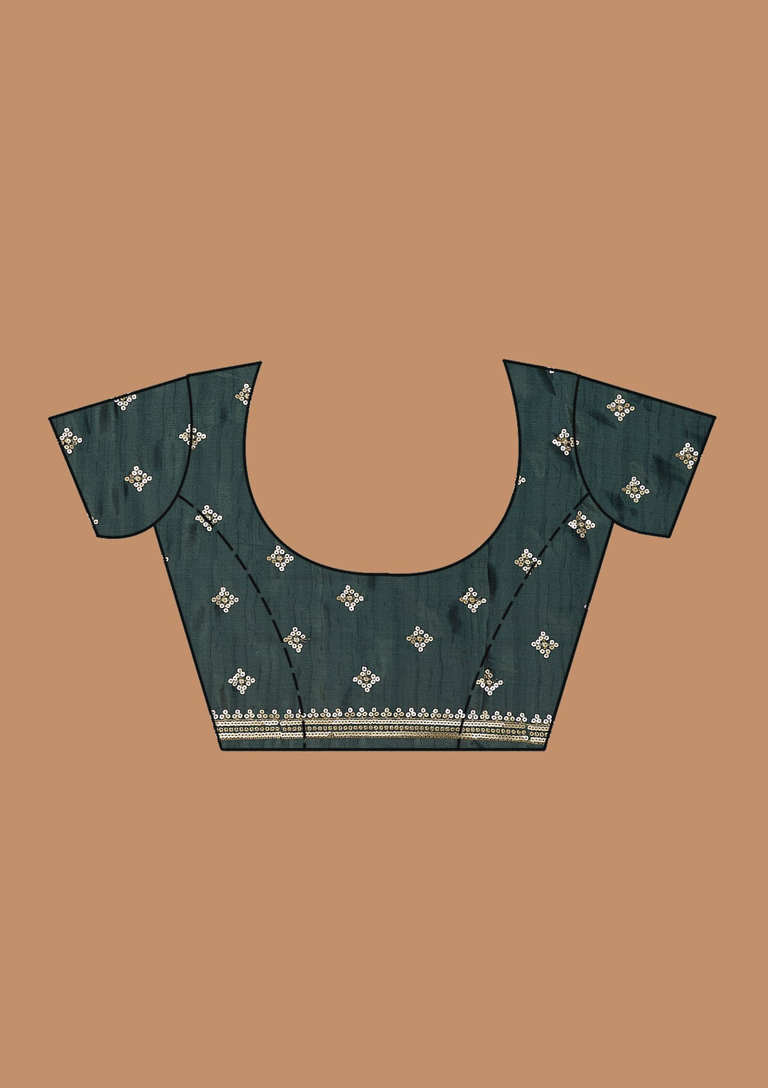 Cream Stonework Satin Designer Saree-Koskii