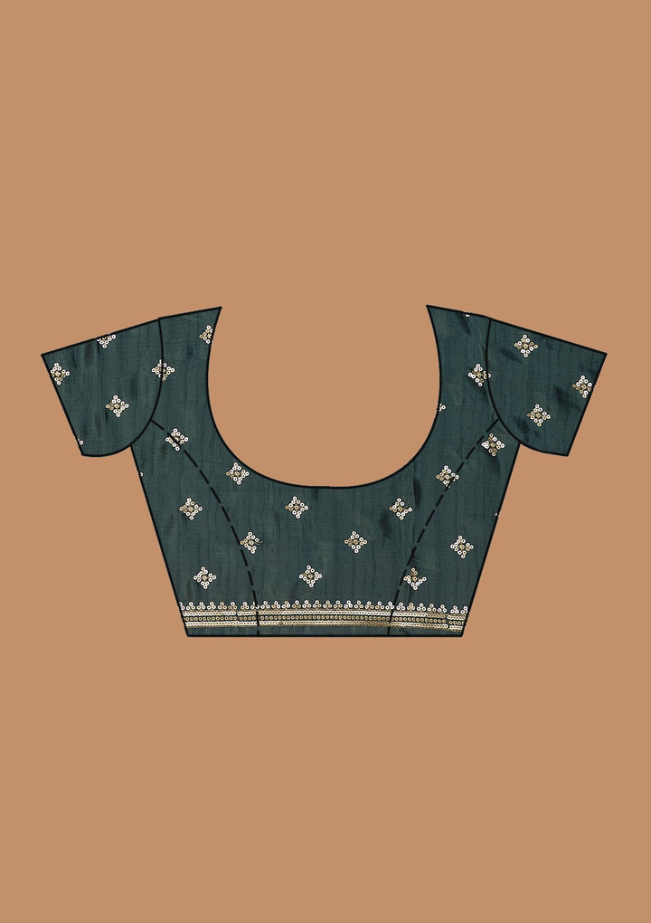 Cream Stonework Satin Designer Saree-Koskii