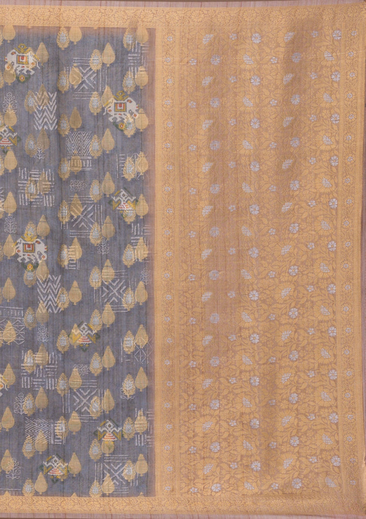 Gold Stonework Tissue Designer Saree-Koskii