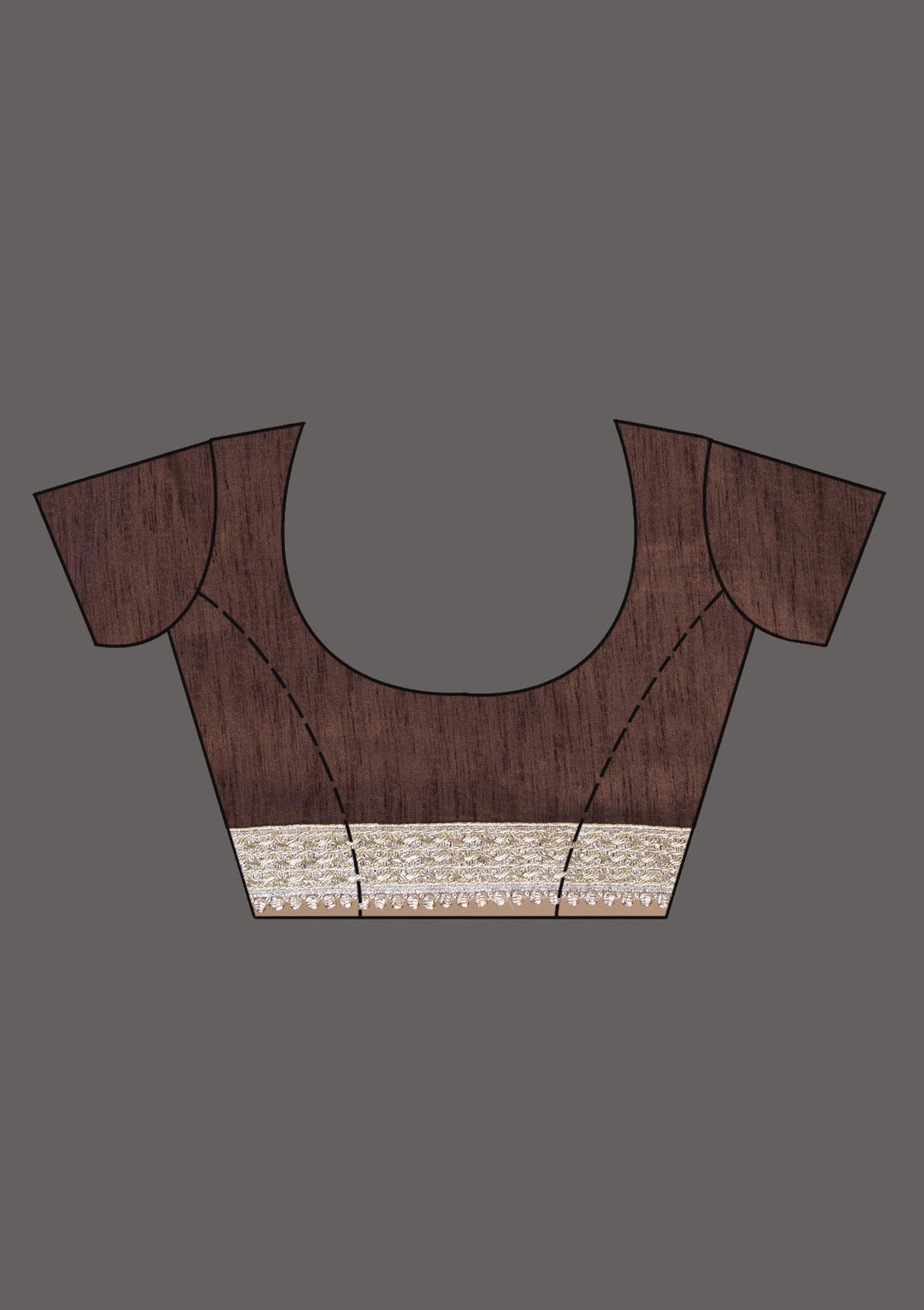 Grey Sequins Lycra Saree-Koskii