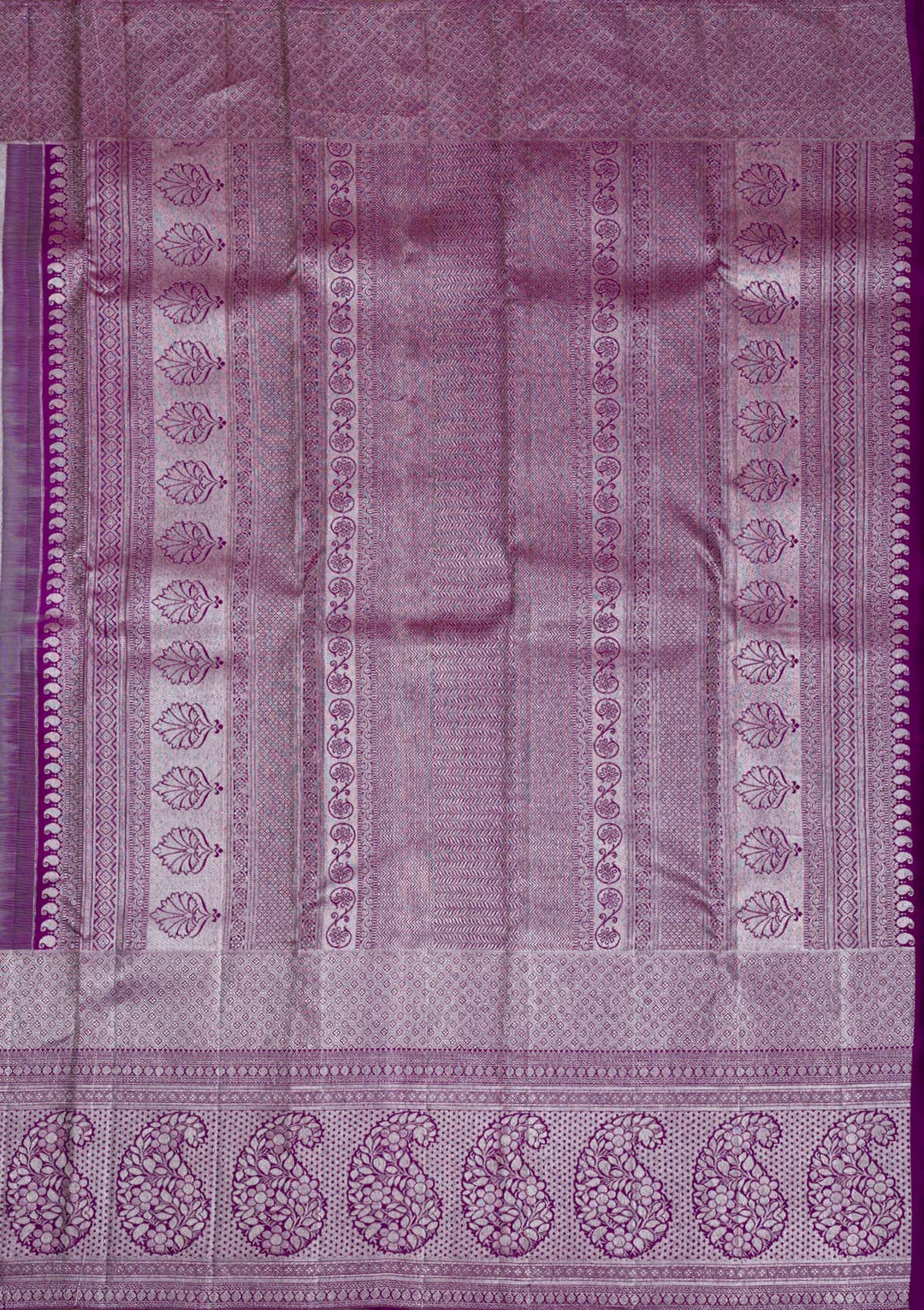 Grey Silver Zariwork Pure Silk Saree-Koskii
