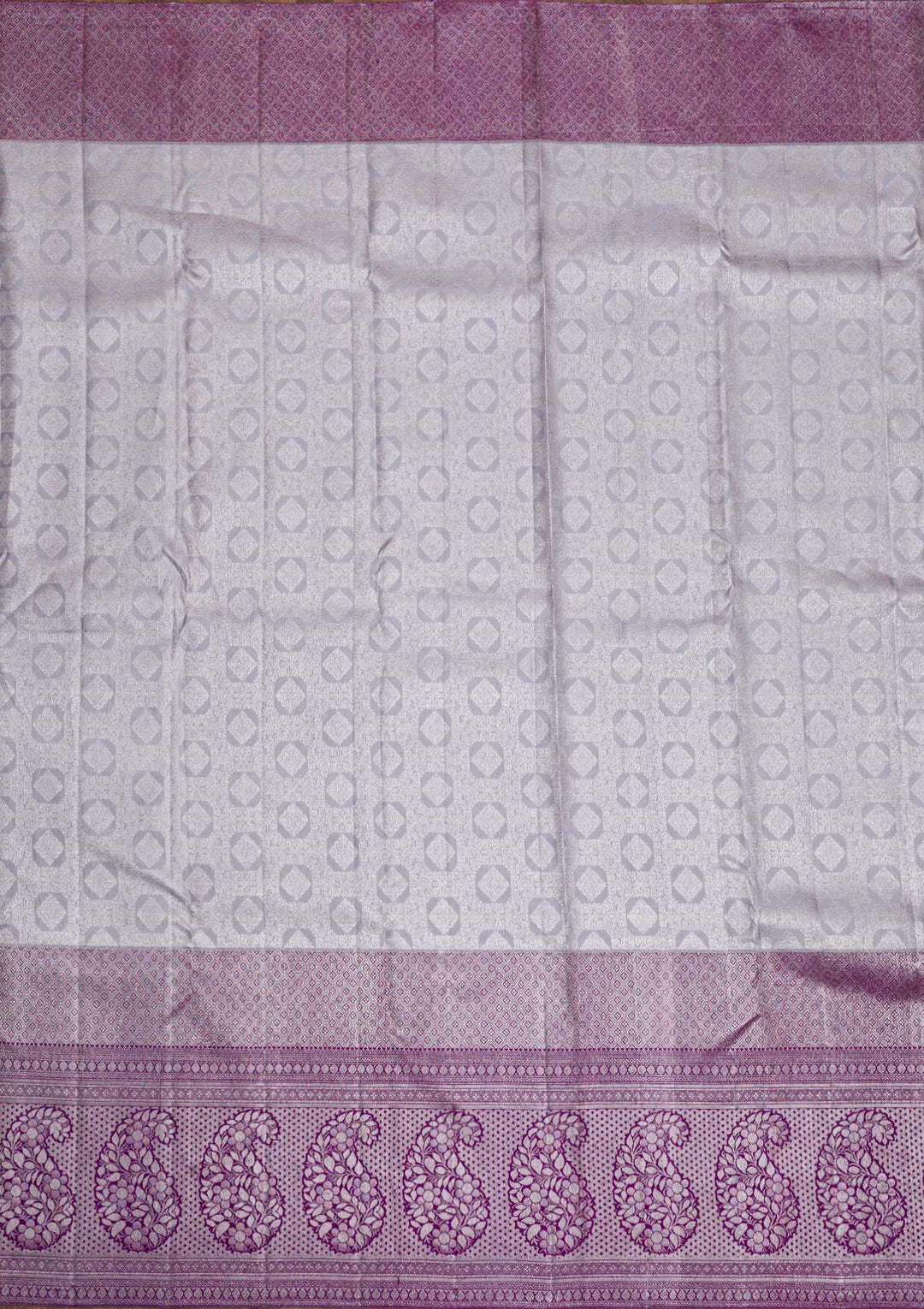 Grey Silver Zariwork Pure Silk Saree-Koskii