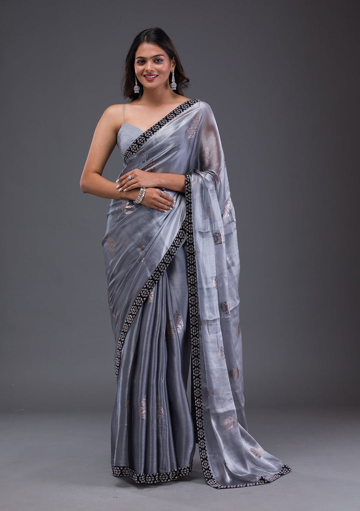 Red Swarovski Georgette Designer Saree-Koskii