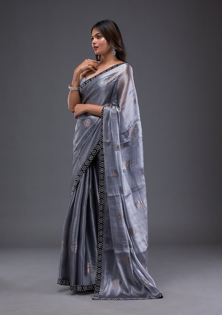 Red Swarovski Georgette Designer Saree-Koskii