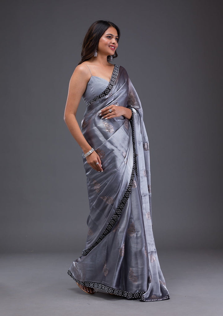 Red Swarovski Georgette Designer Saree-Koskii
