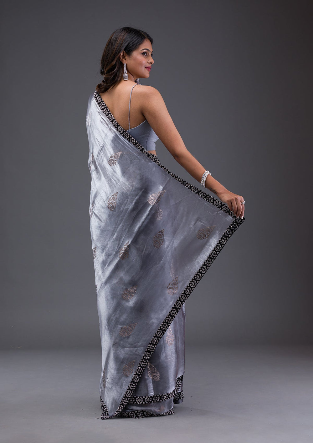 Red Swarovski Georgette Designer Saree-Koskii