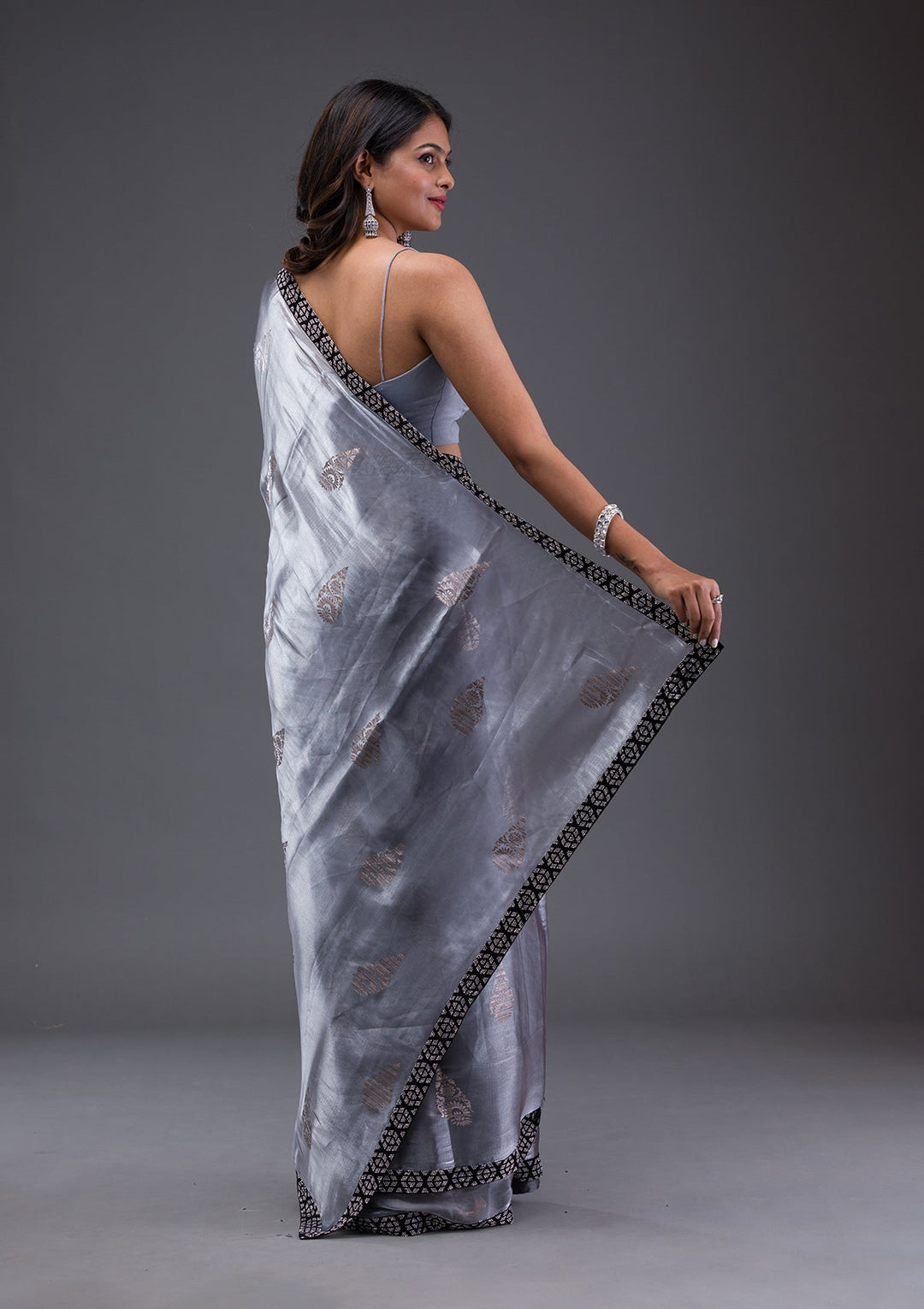 Red Swarovski Georgette Designer Saree-Koskii