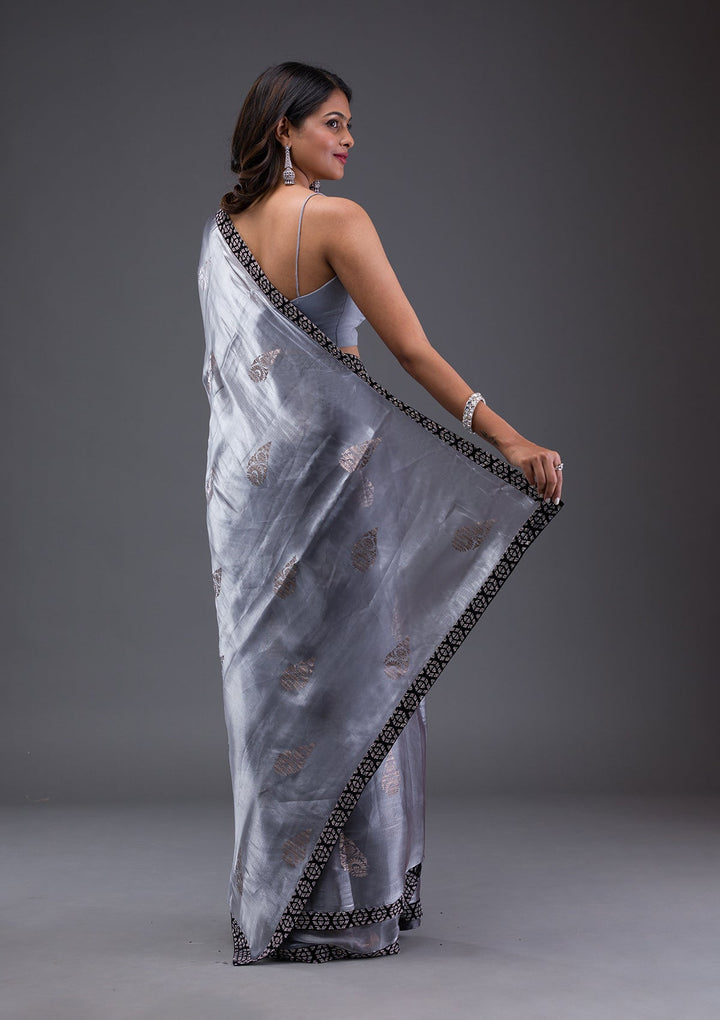 Red Swarovski Georgette Designer Saree-Koskii