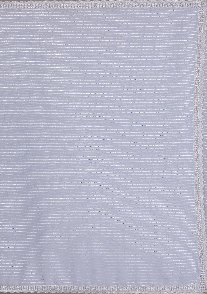 Grey Stonework Georgette Saree-Koskii