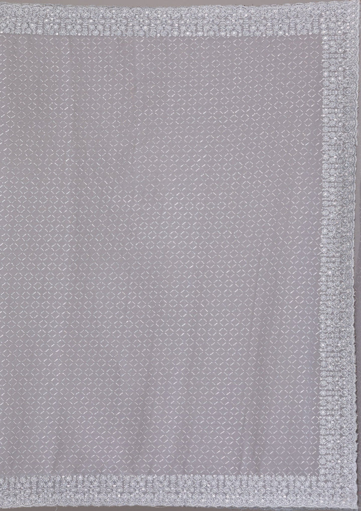 Grey Stonework Georgette Saree-Koskii
