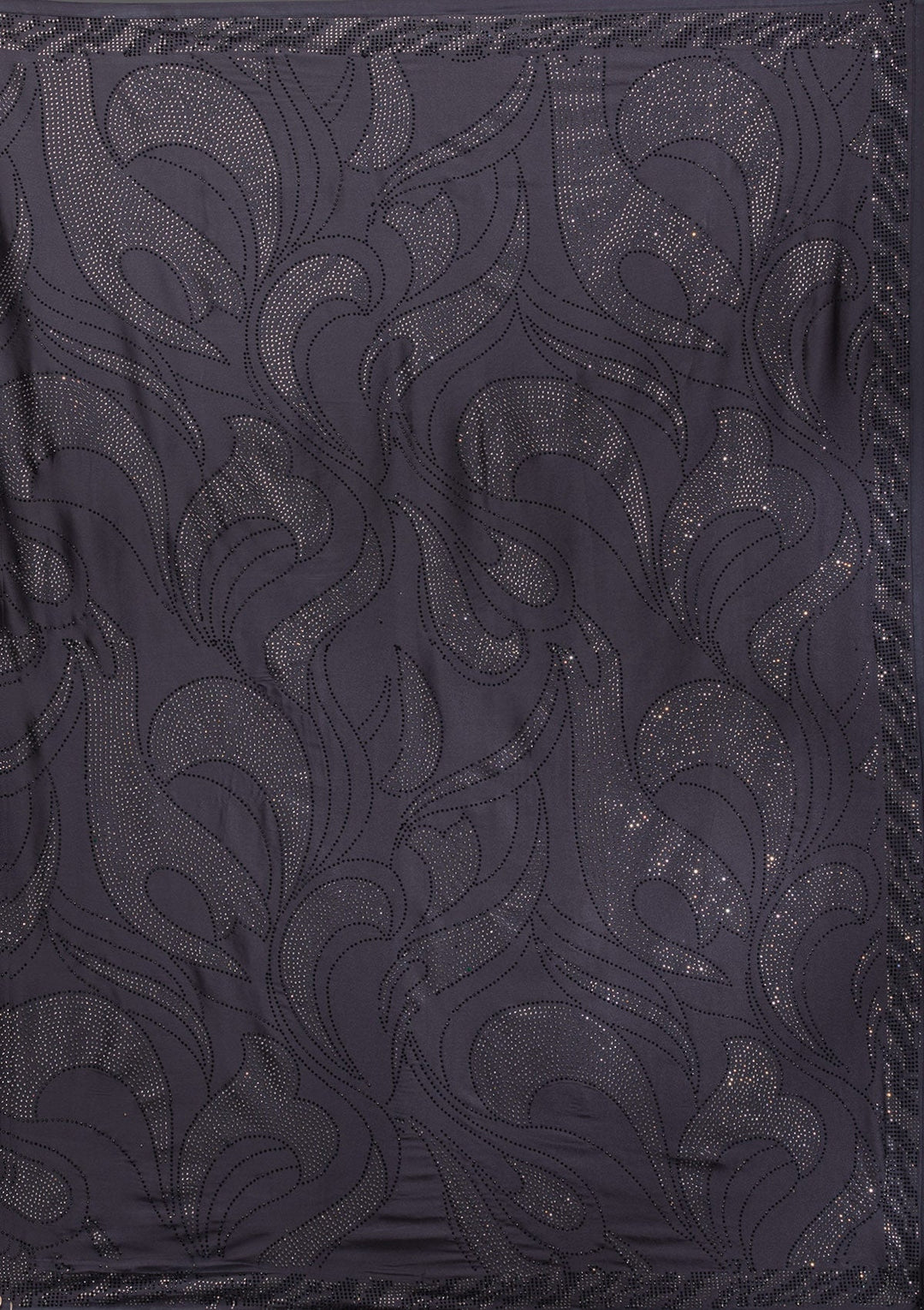 Grey Swarovski Satin Saree-Koskii