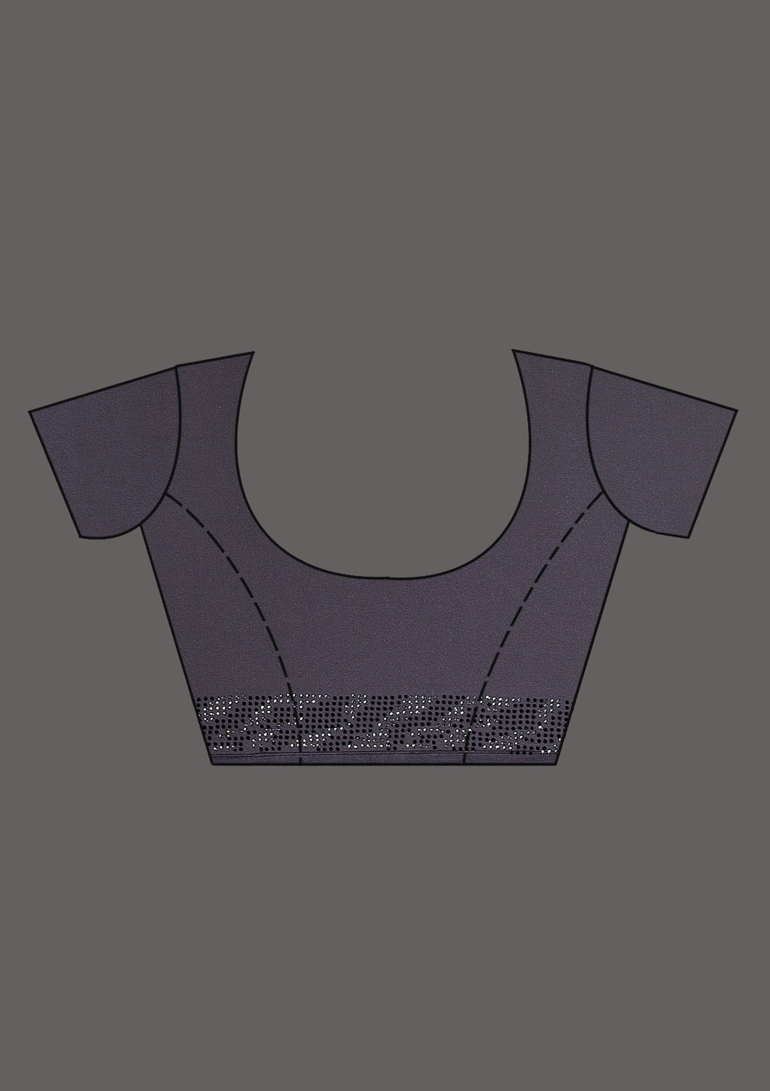 Grey Swarovski Satin Saree-Koskii