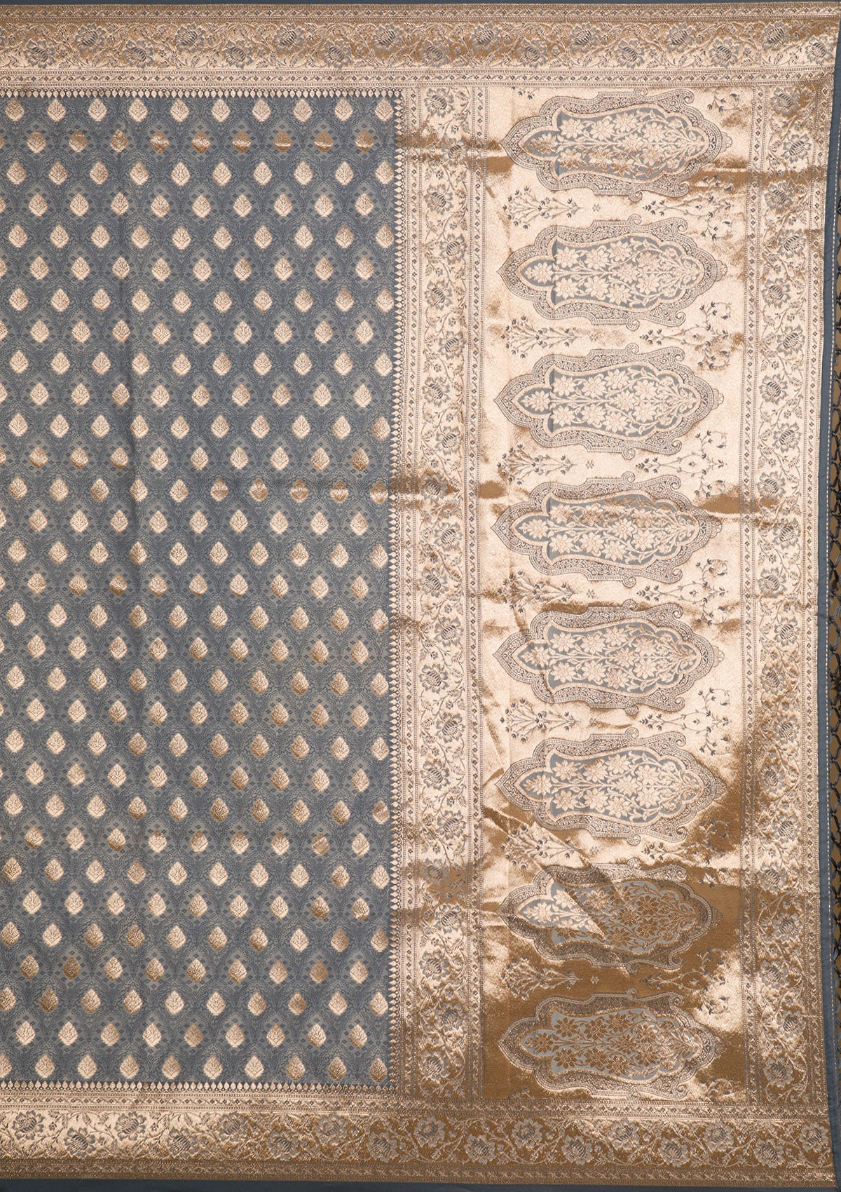 kosariii✴︎ Buy Grey Zariwork Art Silk Saree - Koskii