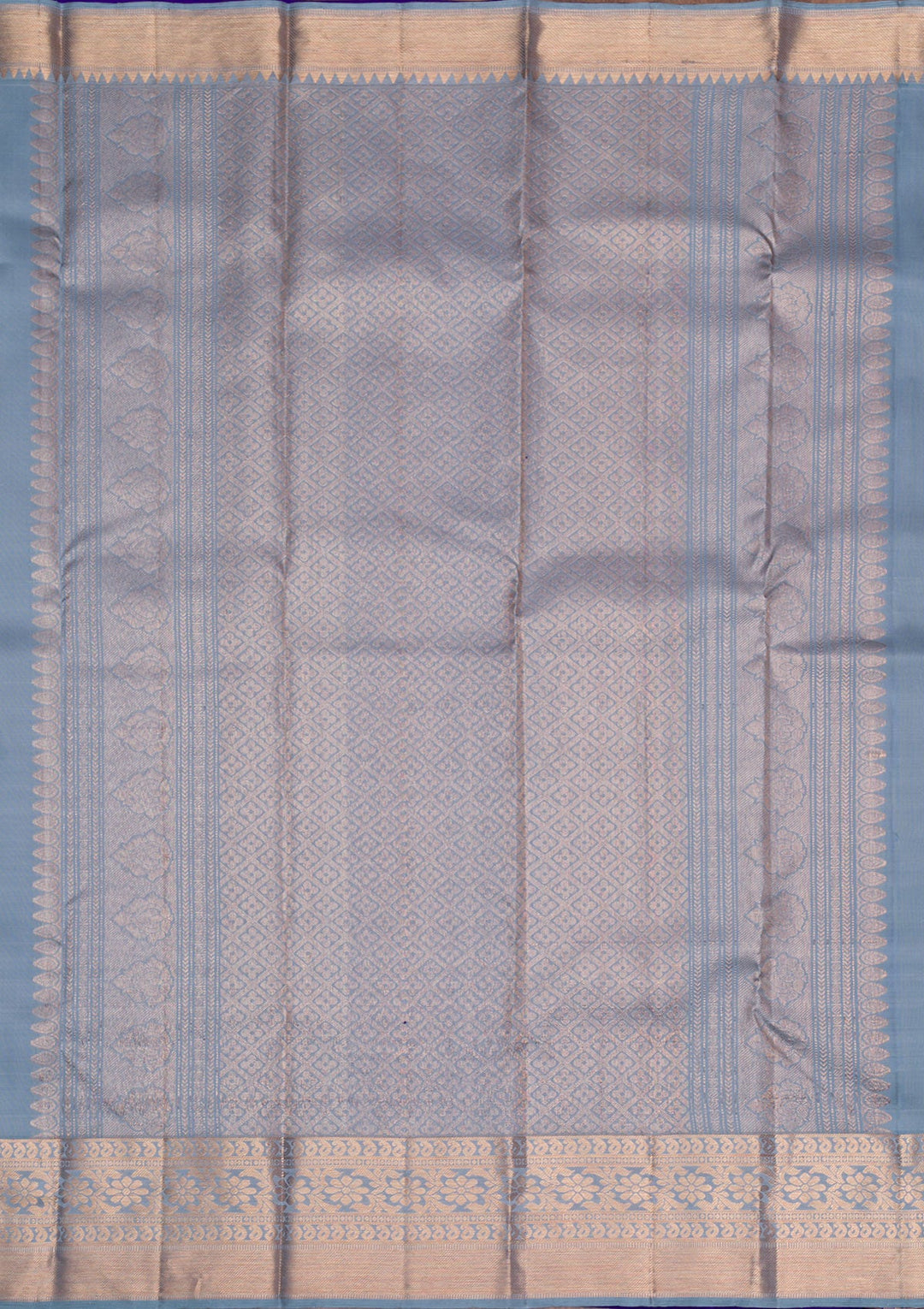 Grey Copper Zariwork Pure Silk Saree - Koskii