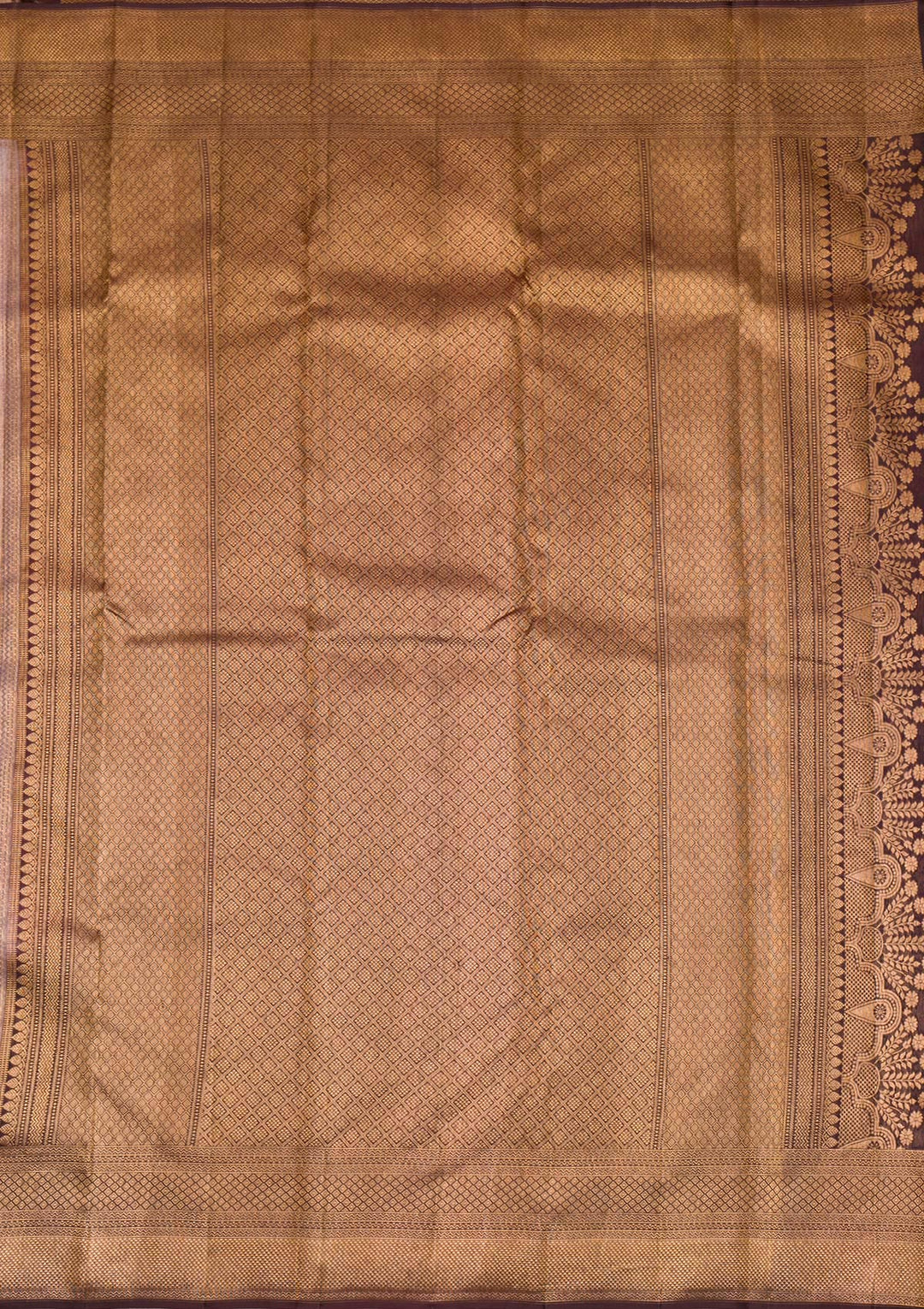 Grey Copper Zariwork Pure Silk Saree - Koskii