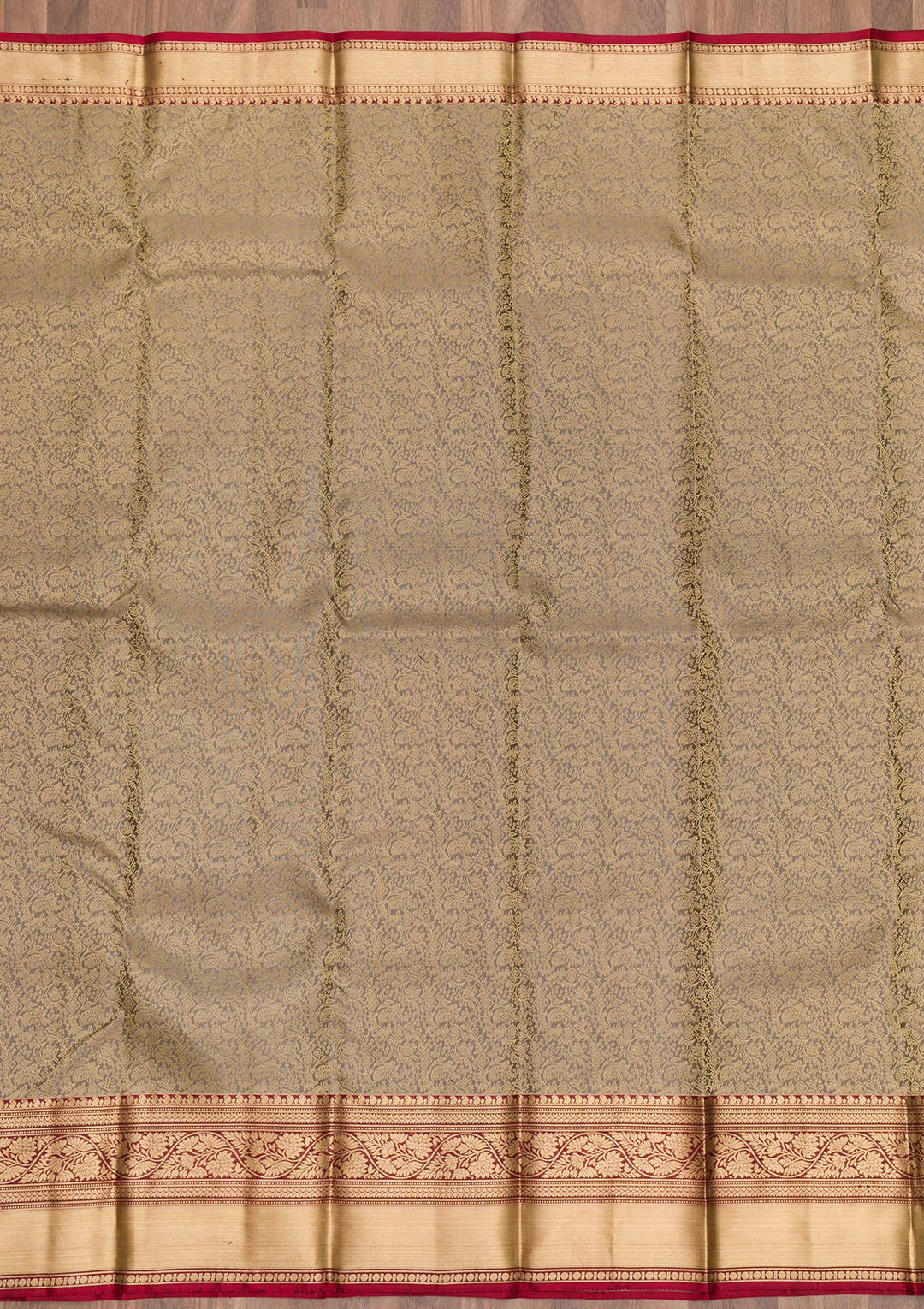 Grey Zariwork Pure Silk Saree-Koskii