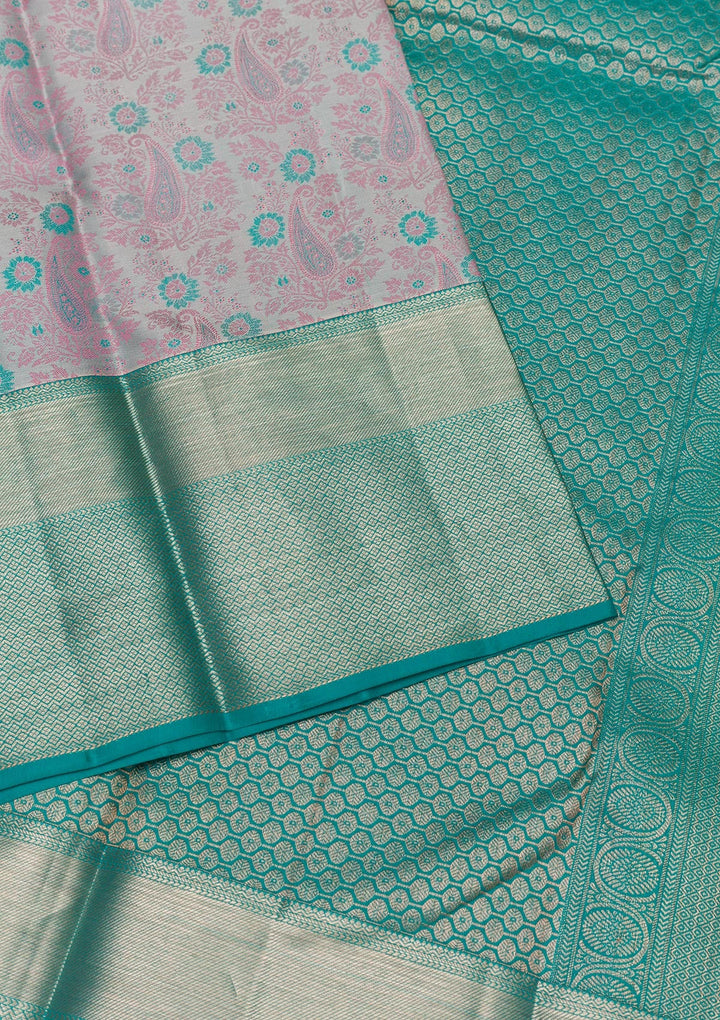 Grey Zariwork Pure Silk Saree-Koskii