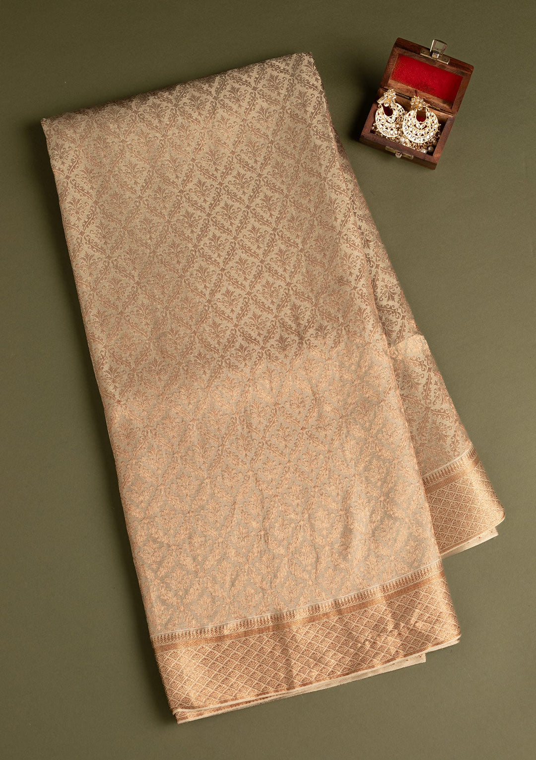 Grey Zariwork Pure Silk Saree-Koskii