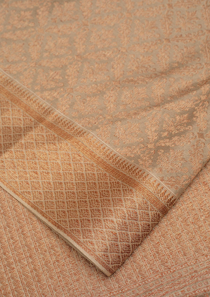 Grey Zariwork Pure Silk Saree-Koskii