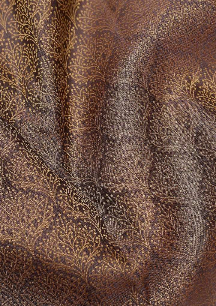 Grey Zariwork Pure Silk Saree-Koskii