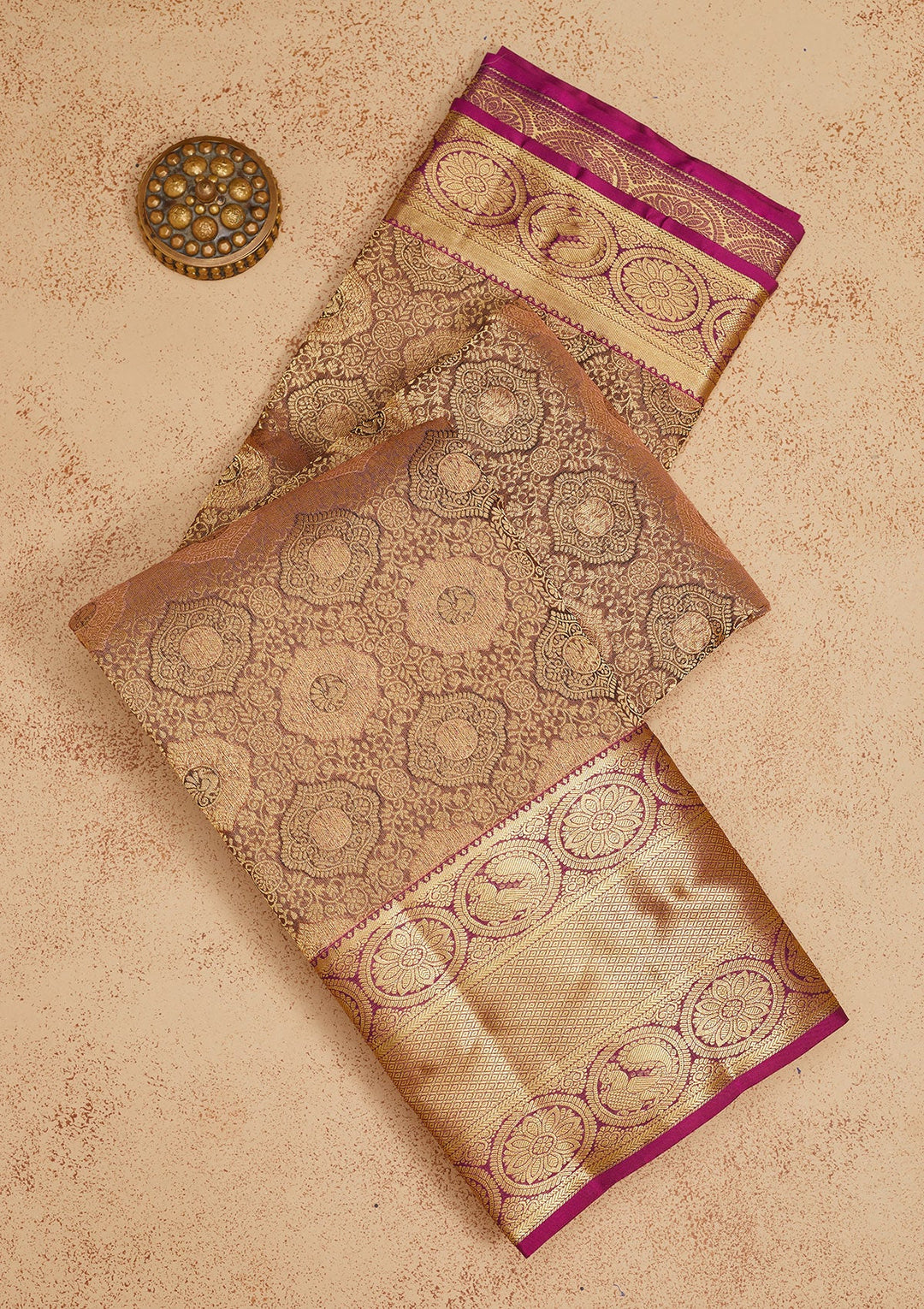 Grey Zariwork Pure Silk Saree-Koskii