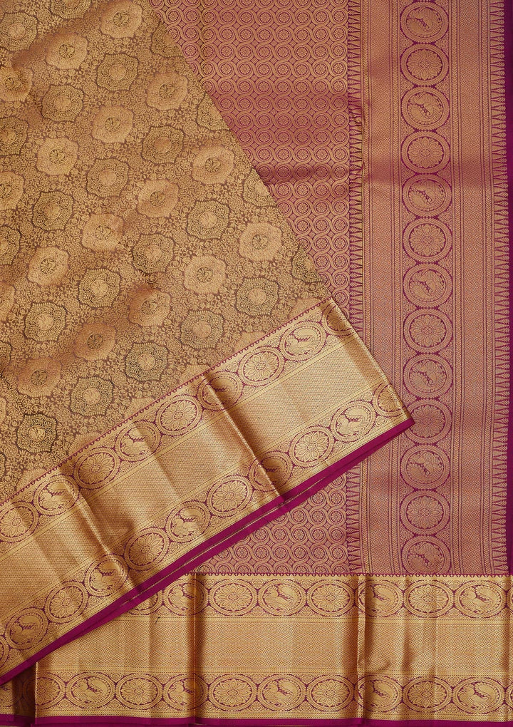 Grey Zariwork Pure Silk Saree-Koskii