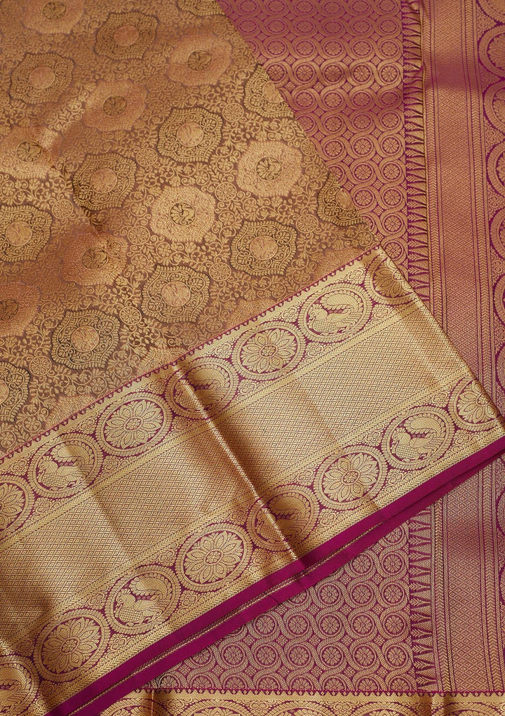 Grey Zariwork Pure Silk Saree-Koskii