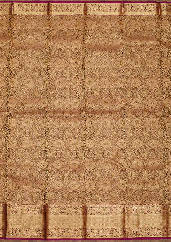 Grey Zariwork Pure Silk Saree-Koskii