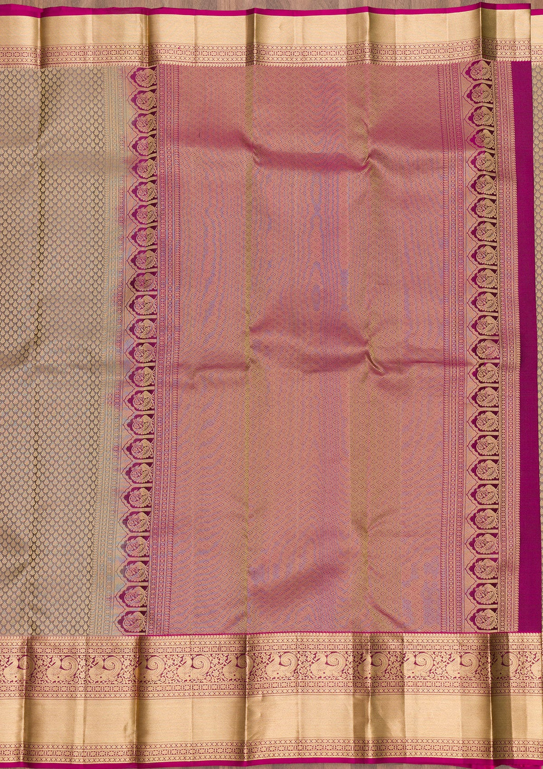 Grey Zariwork Pure Silk Saree-Koskii
