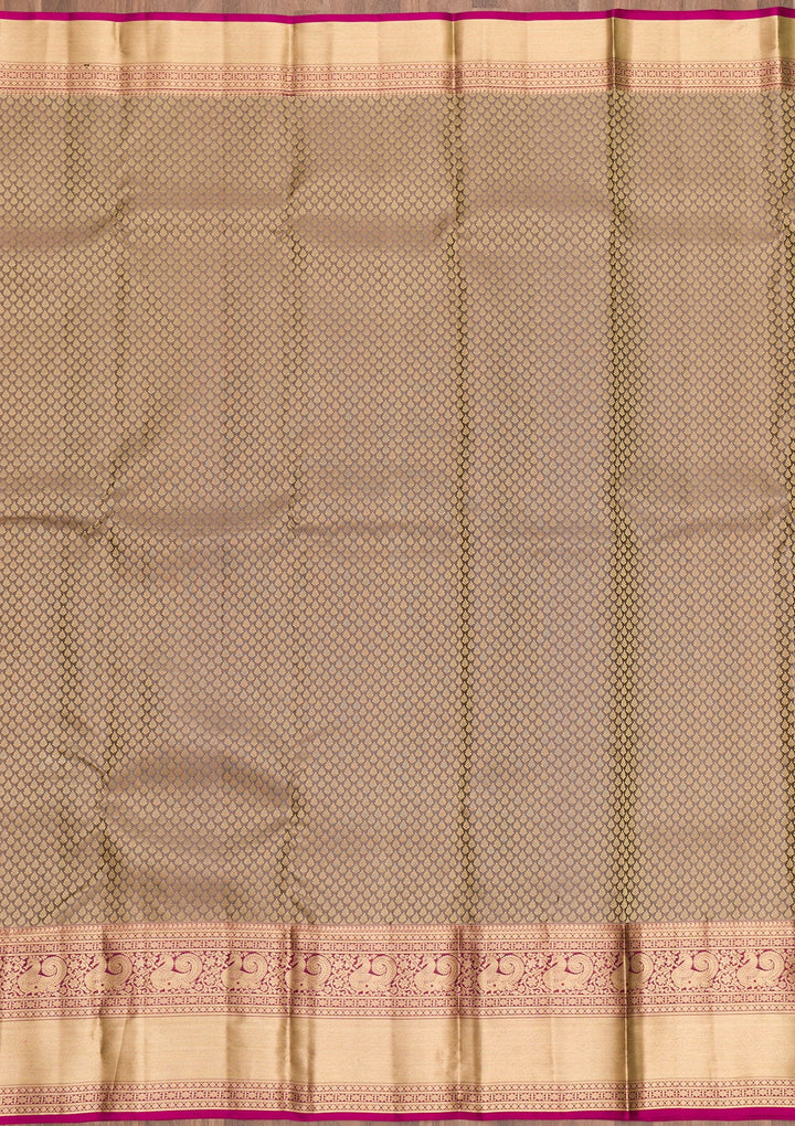 Grey Zariwork Pure Silk Saree-Koskii