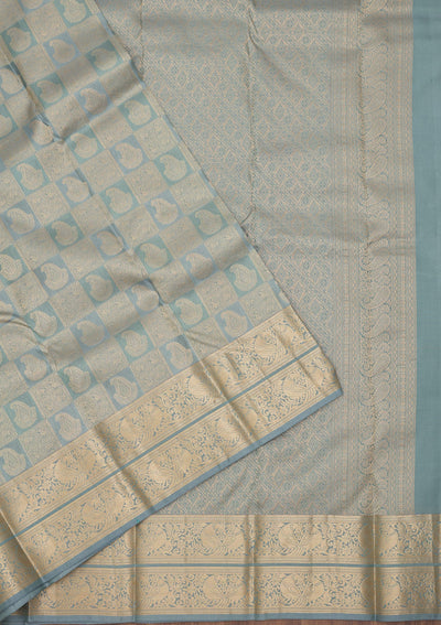 Grey Zariwork Pure Silk Saree