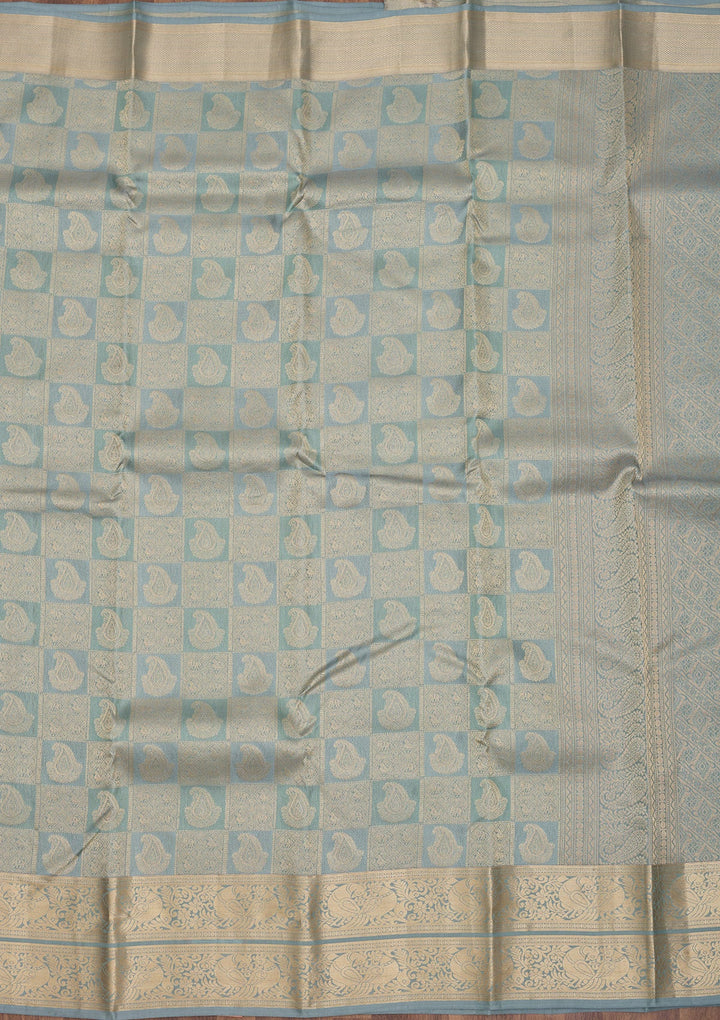 Grey Zariwork Pure Silk Saree