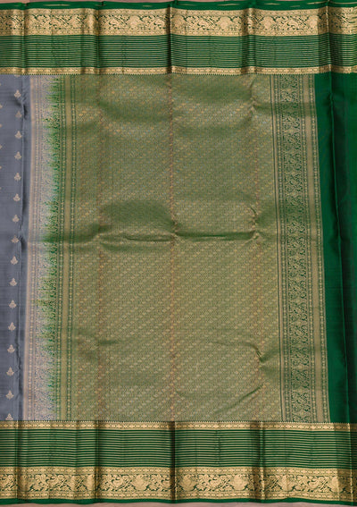 Grey Zariwork Pure Silk Saree-Koskii