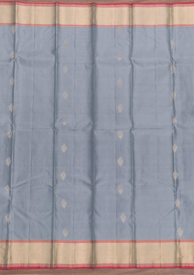 Grey Zariwork Pure Silk Saree-Koskii