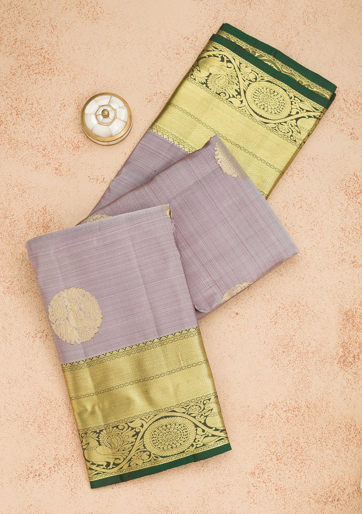Grey Zariwork Pure Silk Saree-Koskii