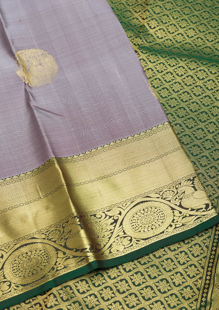 Grey Zariwork Pure Silk Saree-Koskii