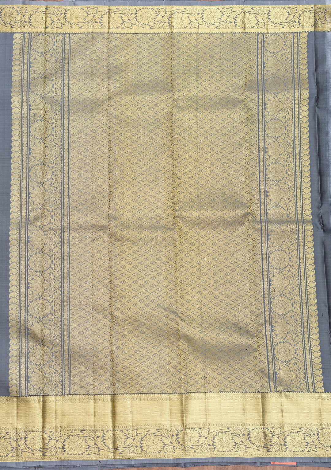 Grey Zariwork Pure Silk Saree-Koskii