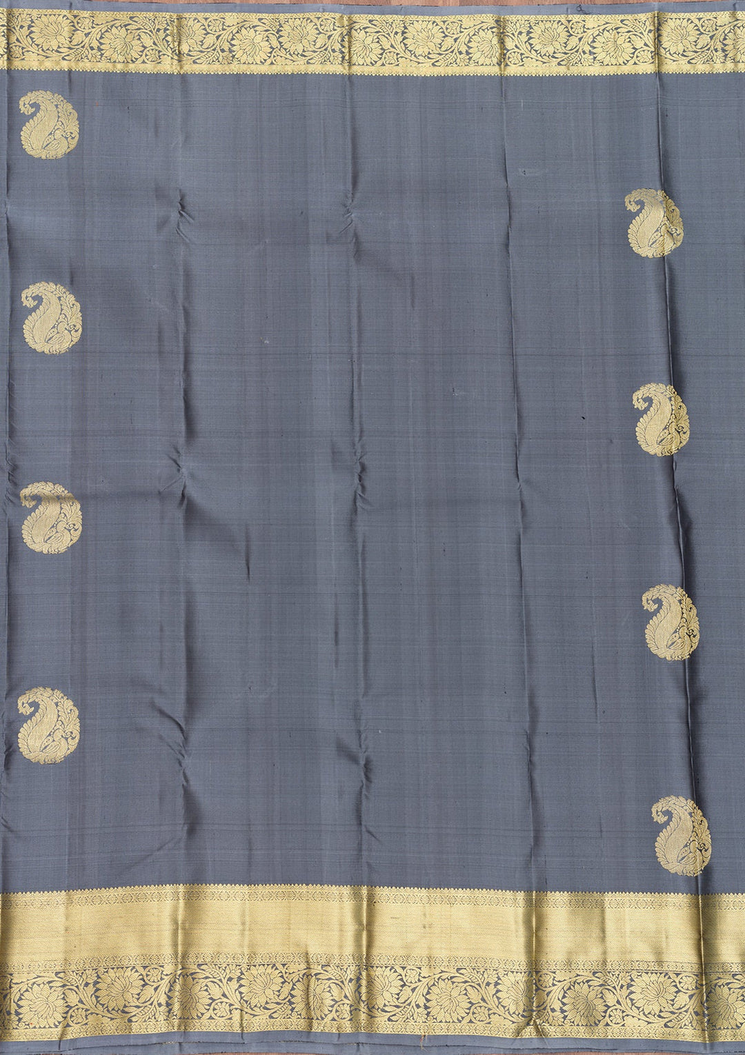 Grey Zariwork Pure Silk Saree-Koskii