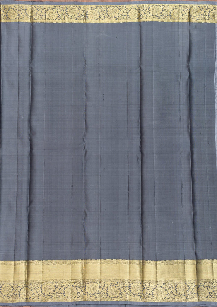 Grey Zariwork Pure Silk Saree-Koskii